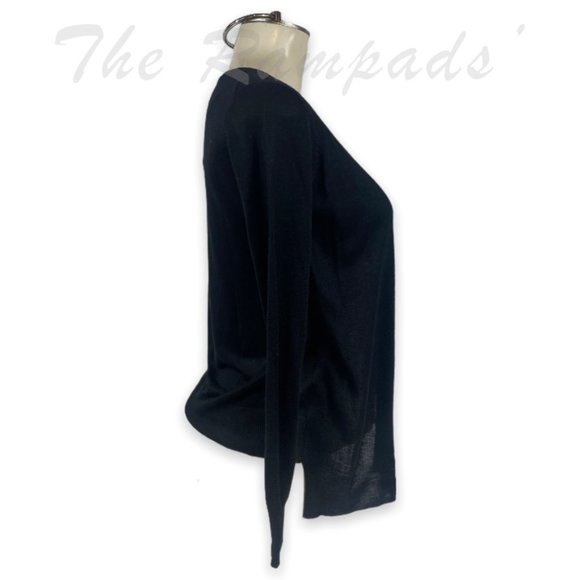 Zara Knit Black and White Draped Layer Long-sleeve Shirt Size Small - Picture 3 of 8